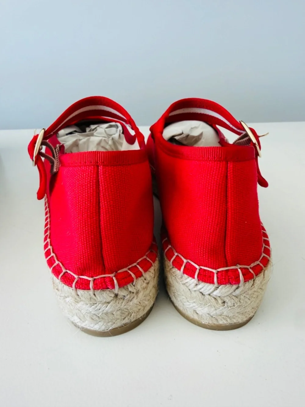 Maeve Anthropologie Mary Jane Espadrille Flats Cherry Red Size 8/US EU 39